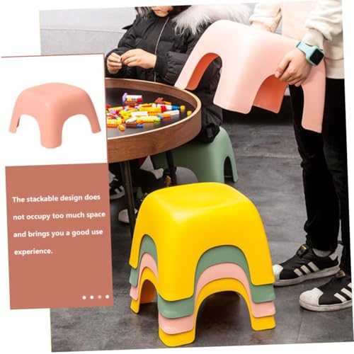 Taburetes apilables de plástico de 20 x 29 cm para baño y dormitorio infantiles 6