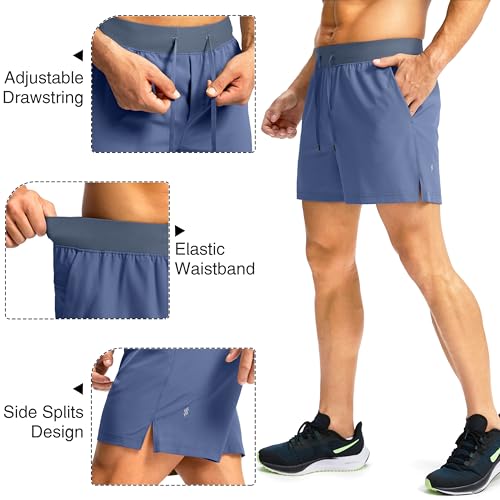 Image of Soothfeel Men's Running Shorts with Zipper Pockets 9 inch / 7 inch / 5 inch Quick Dry Eight Basketball Gym Workout Athletic Shorts