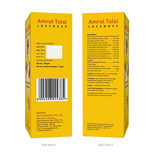 Image of Lozenges Honey Lemon Flavour | Herbal Throat Soother for Cough, Cold & Sore Throat | Pack of 12 (12 Strips)