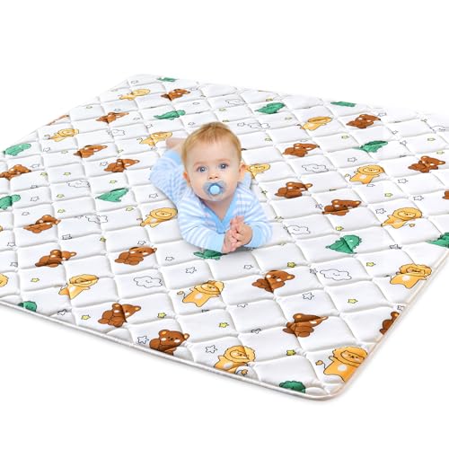 Image of Premium Foam Baby Play Mat, 36x36 Inch Foldable and Machine Washable Crawling Mat, Thicken Soft Baby Play Mats for Floor, Non-Slip Cushioned Baby Playmat for Infants, Babies, Toddlers