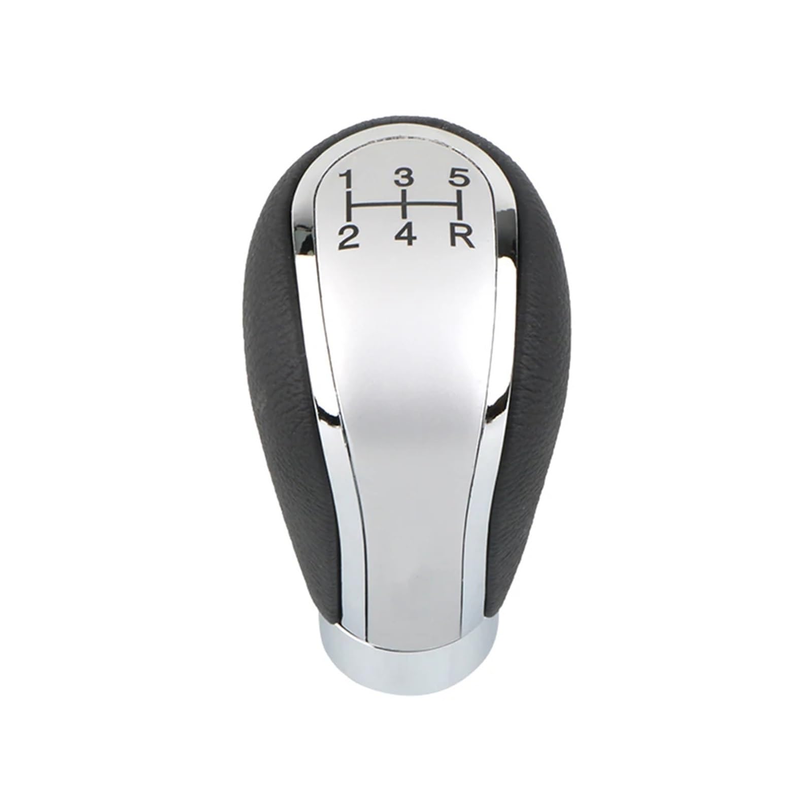 QRPTMBNF Gear Shift Knob Black Silver Speed Leather Shifter Automatic(Silver)