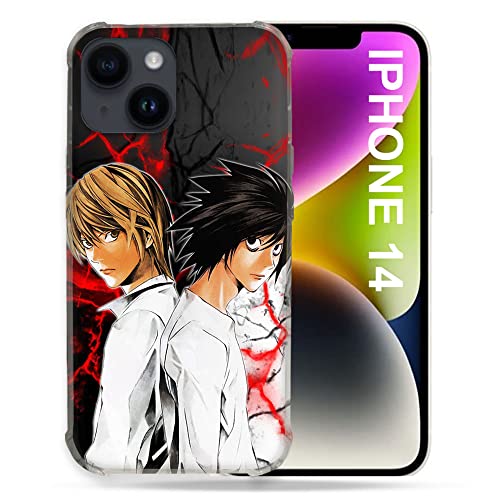 Coque iPhone 14 Manga Death Note Duo Cokitec protection rigide antichoc noire