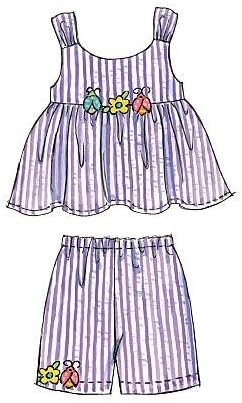 Miniatura 7 de McCall's Patterns M6017 Tops, Vestidos, Pantalones cortos y pantalones para niños pequeñosniños, Talla CB (1-2-3)