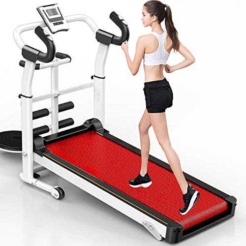 Caminadora Plegable Mecánica con Pantalla Led y Monitor de Ritmo Cardíaco