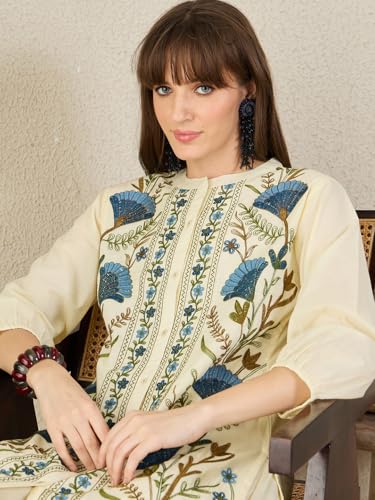 Image of INDO ERA Women's Catton Ethnic Co-Ord Set | Kurta Pant Set | Kurta Palazzo Set | Stylish Cotton Suit Set for Women,11947 | Co Ord Set For Women Stylish |