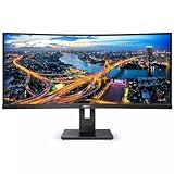 Philips 346B1C UltraWide 34" Curved Monitor, UltraWide QHD 2K, USB-C and built-in KVM switch, 119% sRGB, USB-PD 90W, Height Adjustable, PowerSensor , 4Yr Advance Replacement Warranty