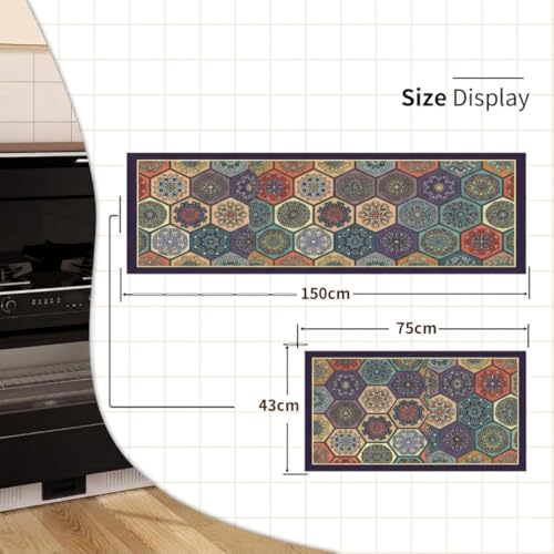 Image of Kitchen Anti Slip Mat for Floor, Waterproof Washable Kitchen Mats, Non Slip Kitchen Floor Mats for Home, Soft Mats for Kitchen, Kitchen Mats for Floor Anti Slip (HEXAGONE MAT)
