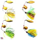 4 Hard Lure Buzzbait Hard Spinner Baits Spinnerbait Tackle Lead Head with Holographic Metal Blades R