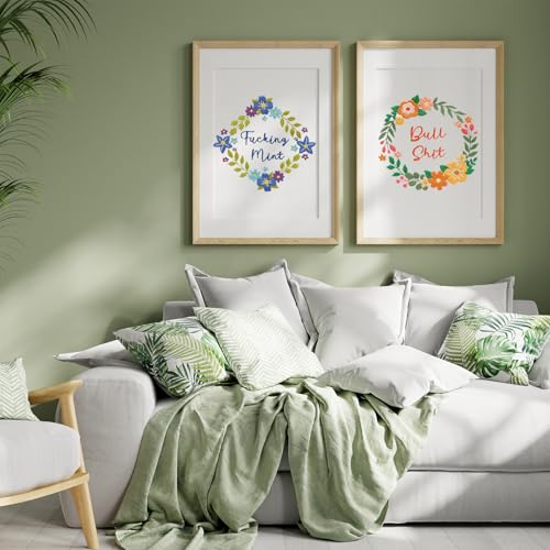 Image of Louise Maelys Funny Flower Wreath Embroidery Kit for Beginners and Adults | DIY Needlepoint Kit with Pre-Printed Fabric, Hoop, Threads, Needles and Guide. Cross Stitch Kits for Floral Crafts