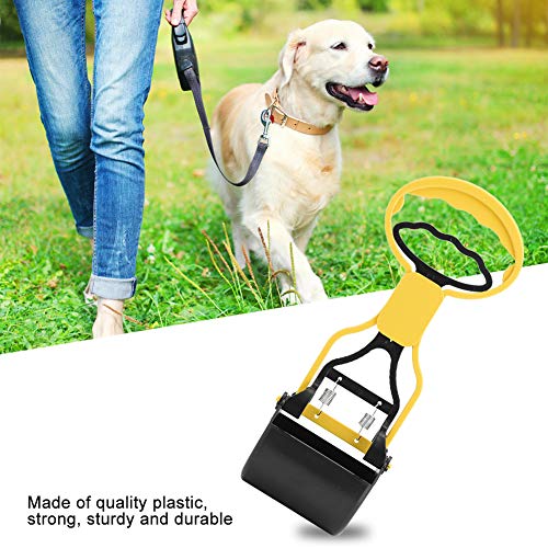 Image of Cyrank Dog Pooper Scooper, Dog Poop Scoop Dog Scooper with Long Handle for Grass Dirt Gravel Pick Up(Yellow)