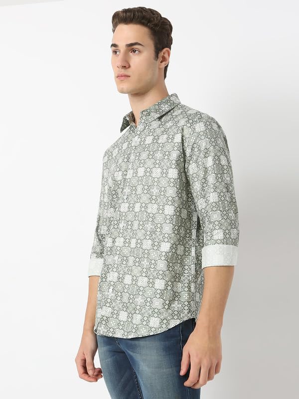 Image of MARK & ALBERT Men's Slim Fit Cotton Formal Shirt