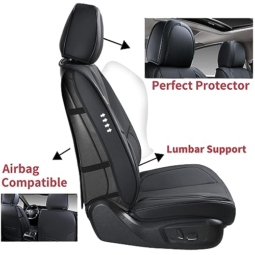Coverado-Front-Seat-Covers-2-Pieces-Universal-Seat-Covers-for-Cars-Waterproof-Nappa-Leather-Sideless-Car-Seat-Cushions-Protective-Auto-Accessories-Universal-Fit-for-Most-Sedans-SUV-Pick-up-Black