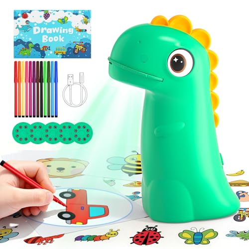Image of Art Projector for Kids,CS COSDDI Rechargeable Dinosaur Drawing Projector for Kids,Easy Tracing Toy for Toys Ages 3-14 to Learn Drawing, Perfect Art & Craft Gift for Girls & Boys (Colorful Box)