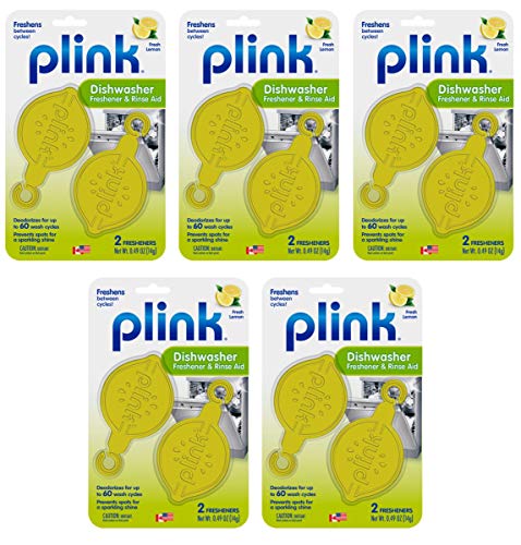 Plink PRA12T Dishwasher Rinse Aid, 10 Fresheners, 2 Count (Pack of 5)