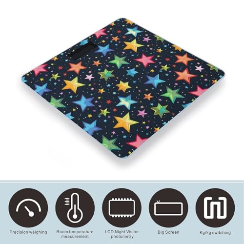Báscula digital para baño con vidrio templado color estrellas miniatura 3