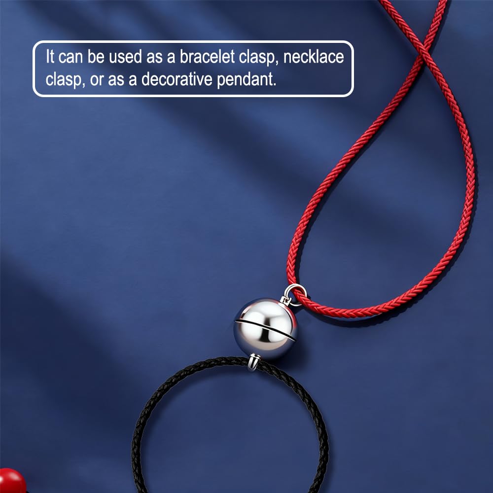 Lushly 30 Pièces Fermoirs Aimantés Bracelets 6mm 8mm - Fermoir Magnétique Collier Argent