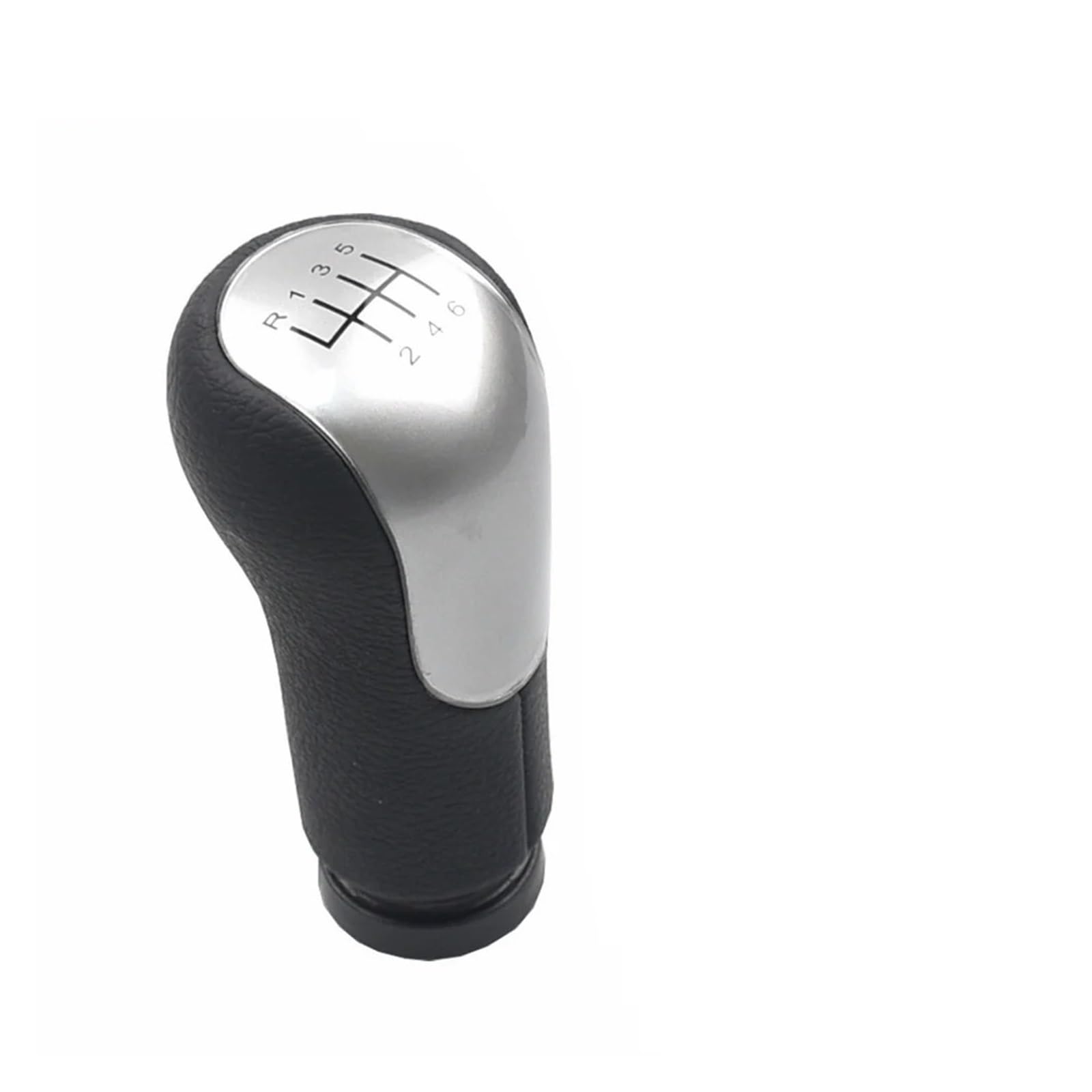 Sauanmnktp 6 Speed Silver Gearshift Knob For Fiesta 2002-2007 Gear Shift Knob Lever Shifter
