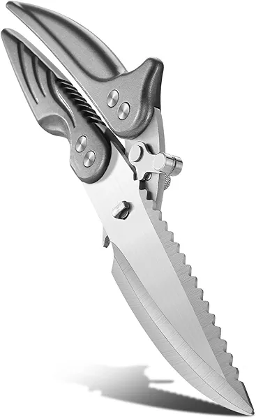Heavy Duty Kitchen Shears for Food - Stainless Steel Kitchen Scissors Detachable Design, All-Purpose Meat and Poultry Scissors, Dishwasher Safe - Grey