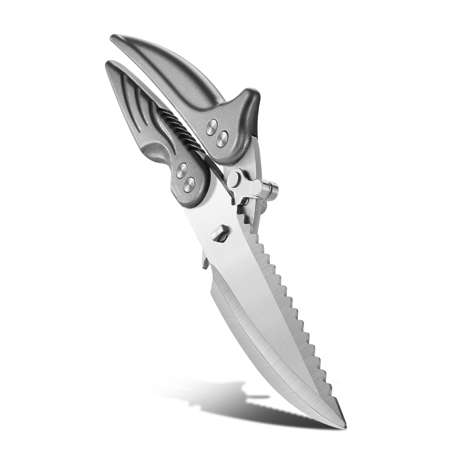 Heavy Duty Kitchen Shears for Food - Stainless Steel Kitchen Scissors Detachable Design, All-Purpose Meat and Poultry Scissors, Dishwasher Safe - Grey