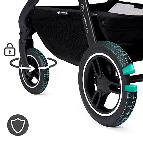 Kinderkraft EVERYDAY Kinderwagen 2 in 1 Komplettset bis 27 kg, XL-Babywanne mit Matratze, wasserfesten Material mit UPF50+, 4-Reifen Federung, Wickeltasche Fußsack Adapter im set, Bird Muster