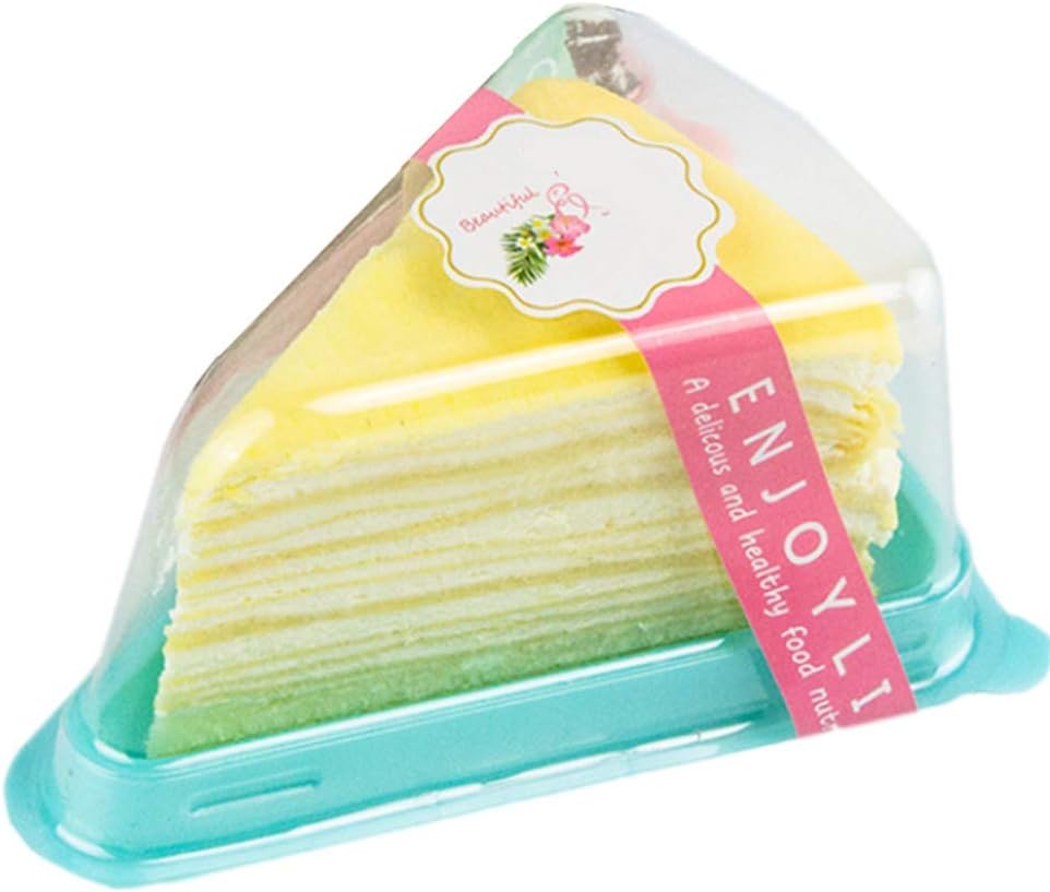 Individual Airtight Sideways Cake Slice Containers 50/Pack