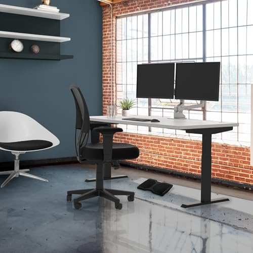 Image of Lift It 60 inchx24 inch Electric Standing Desk - Extended Height Range (26 inch-52 inch), Dual Motor Sit Stand Desk, 4 Memory Presets, USB Charging, Commercial Grade (Brite White Top /Black Frame)