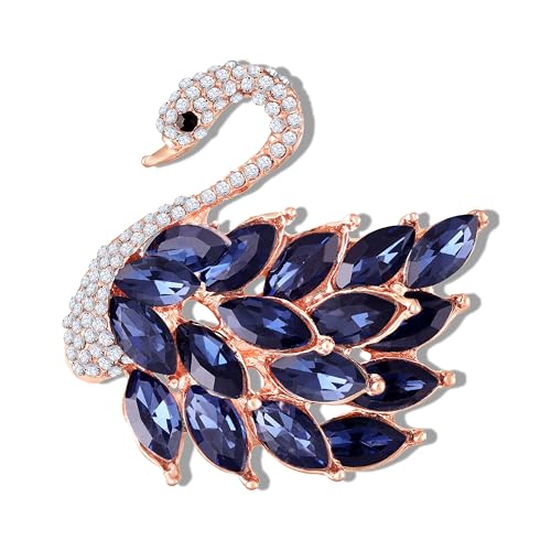 Image of Mahi Sparkling Studed Crystals Swan-Shaped Brooch Clothing Accessories for Women (PABP1101151PR)