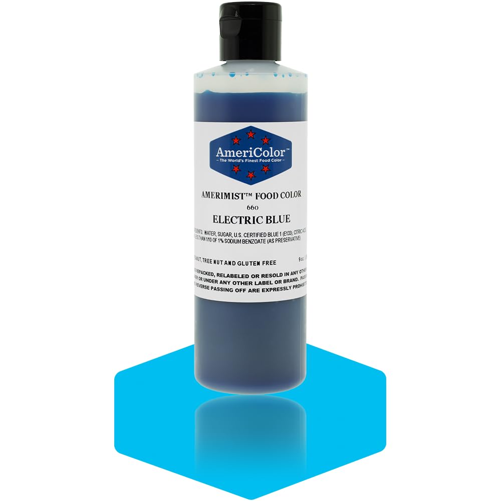 AmeriColor AmeriMist Electric Blue Airbrush Food Color, 9 oz
