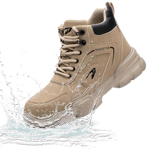 Steel Toe Boots for Men Waterproof Safety Shoes Lightweight Slip Resistant Construction Work Boots...