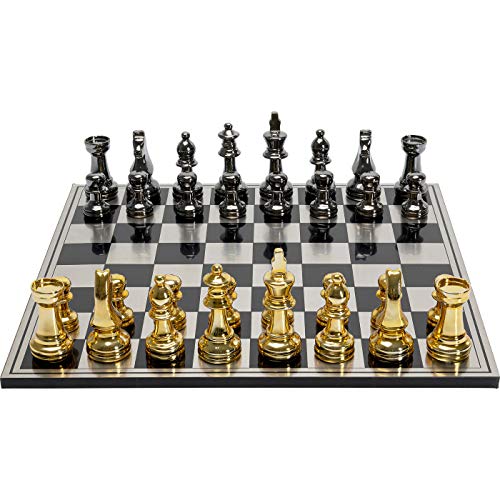 Kare Design Objet Décoratif Chess, Argent, Or, Élégante, Sculpture, Deco Intérieur, Decoration Chambre, Salon, Bureau, Maison, Cadeau, 60 x 60 x 5 cm