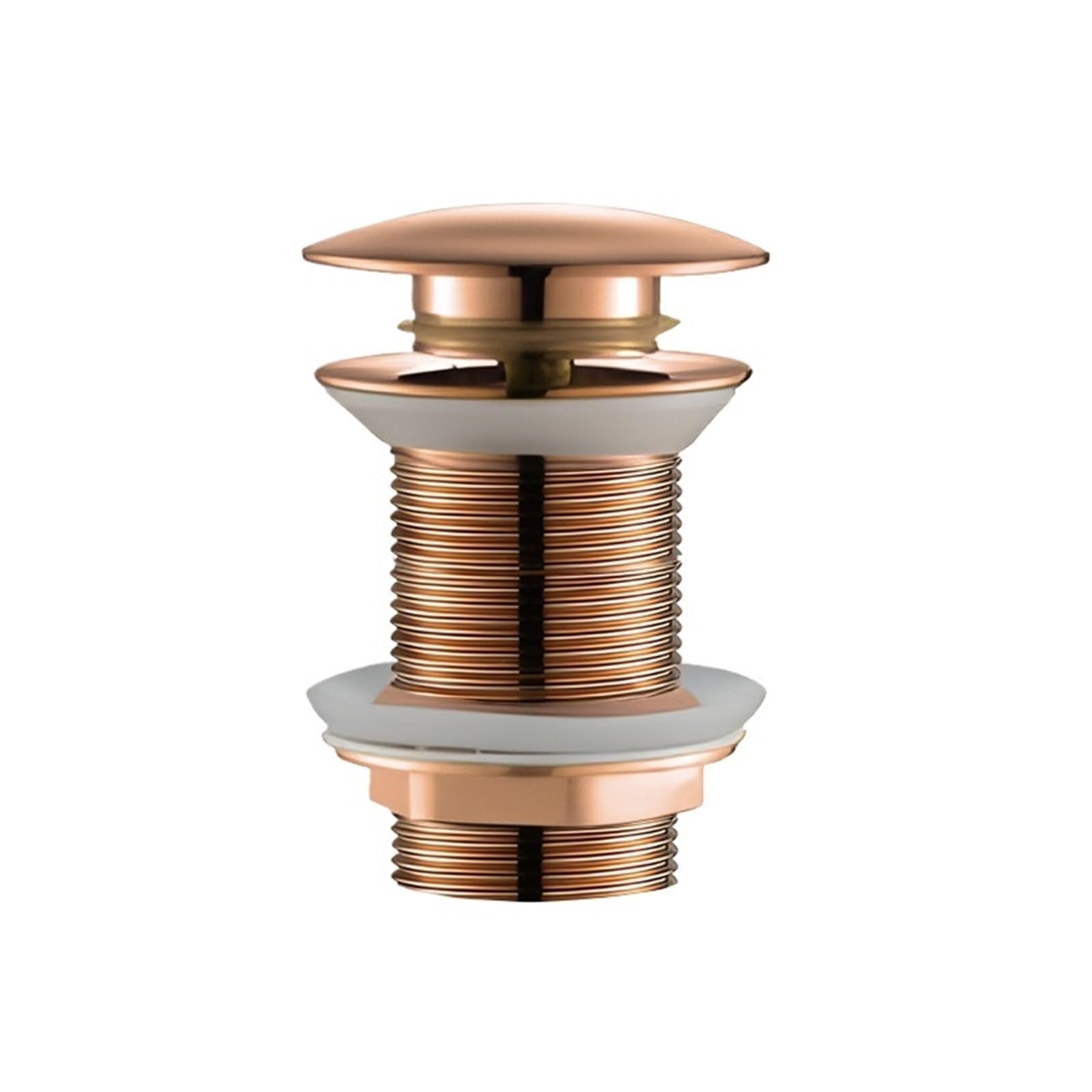 Sink Plug Black Gold Basin Sink Drainer Corrosion Resistant Pop Up Push Button Waste Trap with Overflow Kitchen Bath Drain Stopper No Hole for Washbasin(RG No Hole)