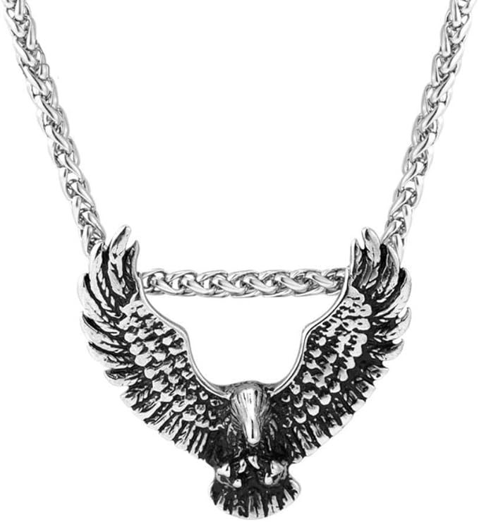 Necklace, Retro Titanium Steel Eagle Necklace Flying Eagle Men And