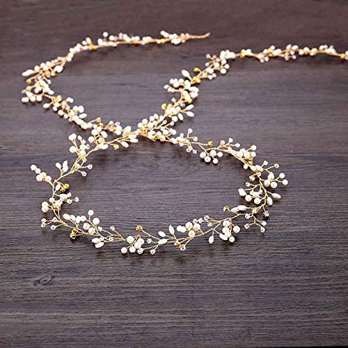 RAHAS Wedding Bridal Crystal Long Hair Vines Head Piece Bridal Hair Accessories Headband Hair Jewelry Hair Accessories for Brides and Bridesmaids (45 CM) Multicolor Pack of 1