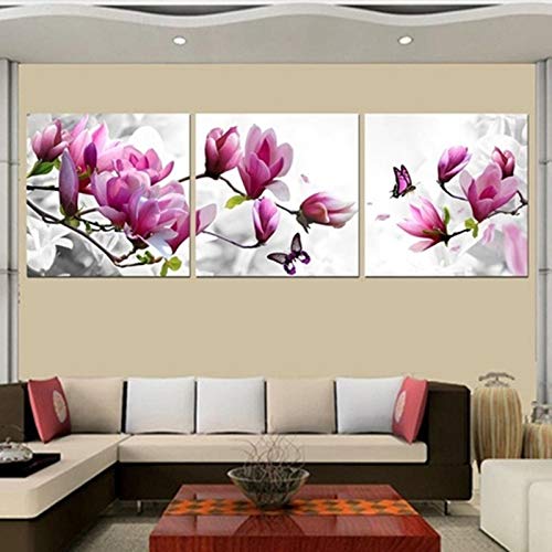 Toile encadrée mur art pour habiller un mur vide avec des fleurs