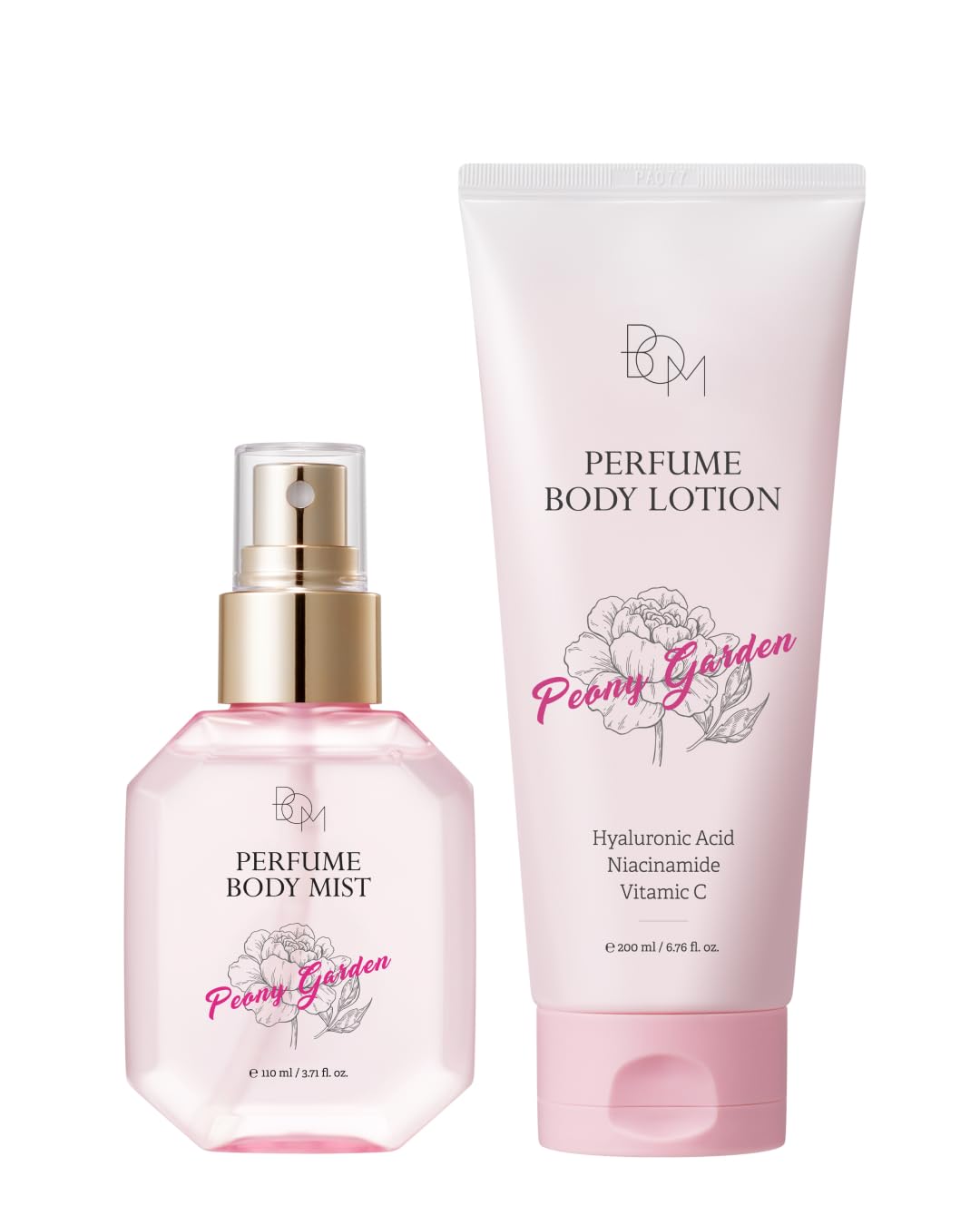 BOM Peony Garden Perfume Body Mist 3.71 fl.oz & Body Lotion 6.76 fl.oz Bundle