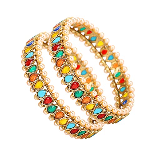Gold Plated Bangles Set for Women (2.6)