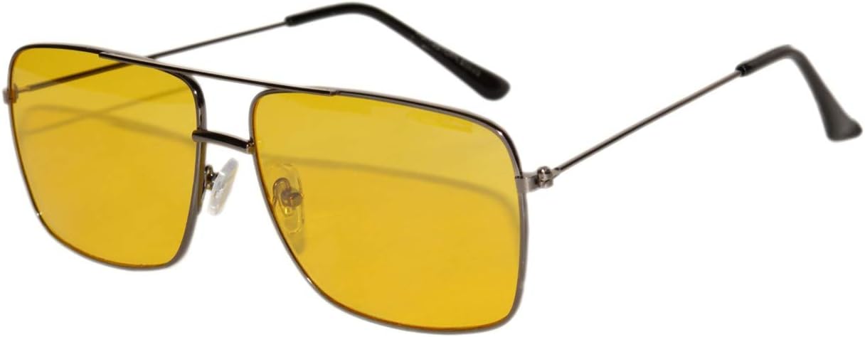 Peter JonesSquare Medium Size Unisex Yellow Non-Polarized Sunglass