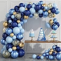 Kit Palloncini Blu E Oro 111 Pezzi - Per Feste, Compleanni, Matrimoni, Decorazioni Ad Arco - Foto 7