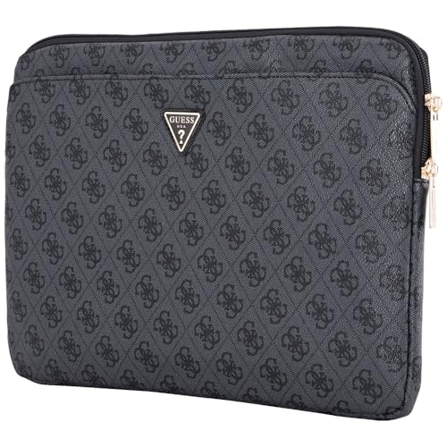Image of Guess 14-Inch Laptop Sleeve Case Official Licensed by CG MOBILE, Premium PU Leather with 4G Pattren, Zipper Pocket & Iconic Triangle Metal Logo | Stylish Protective Laptop /MacBook Bag for Men & Women