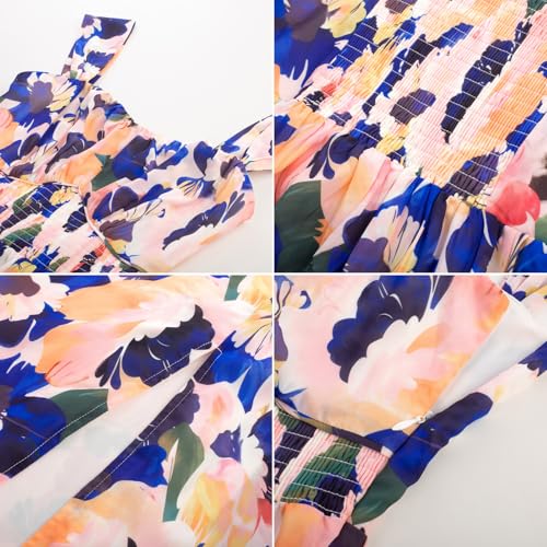 Image of GRACE KARIN 2026 Women's Summer Floral Wedding Guest Dress,Beach Flowy A Line Maxi Off Shoulder Bridesmaid Dresses