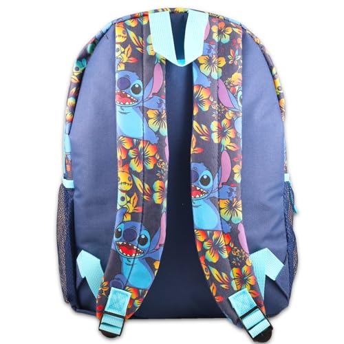 Mochila Disney Lilo & Stitch para crianças – Pacote com mochila de costura de 41 cm e garrafa de águ