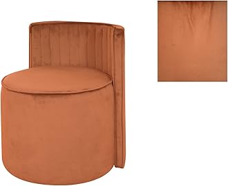 ROUNDHILL FURNITURE Ottoman Pouffes Sitting Mudda with Backrest | 1 Seater Wooden Upholstered Pouffe for Home Décor, Living Room (Orange)