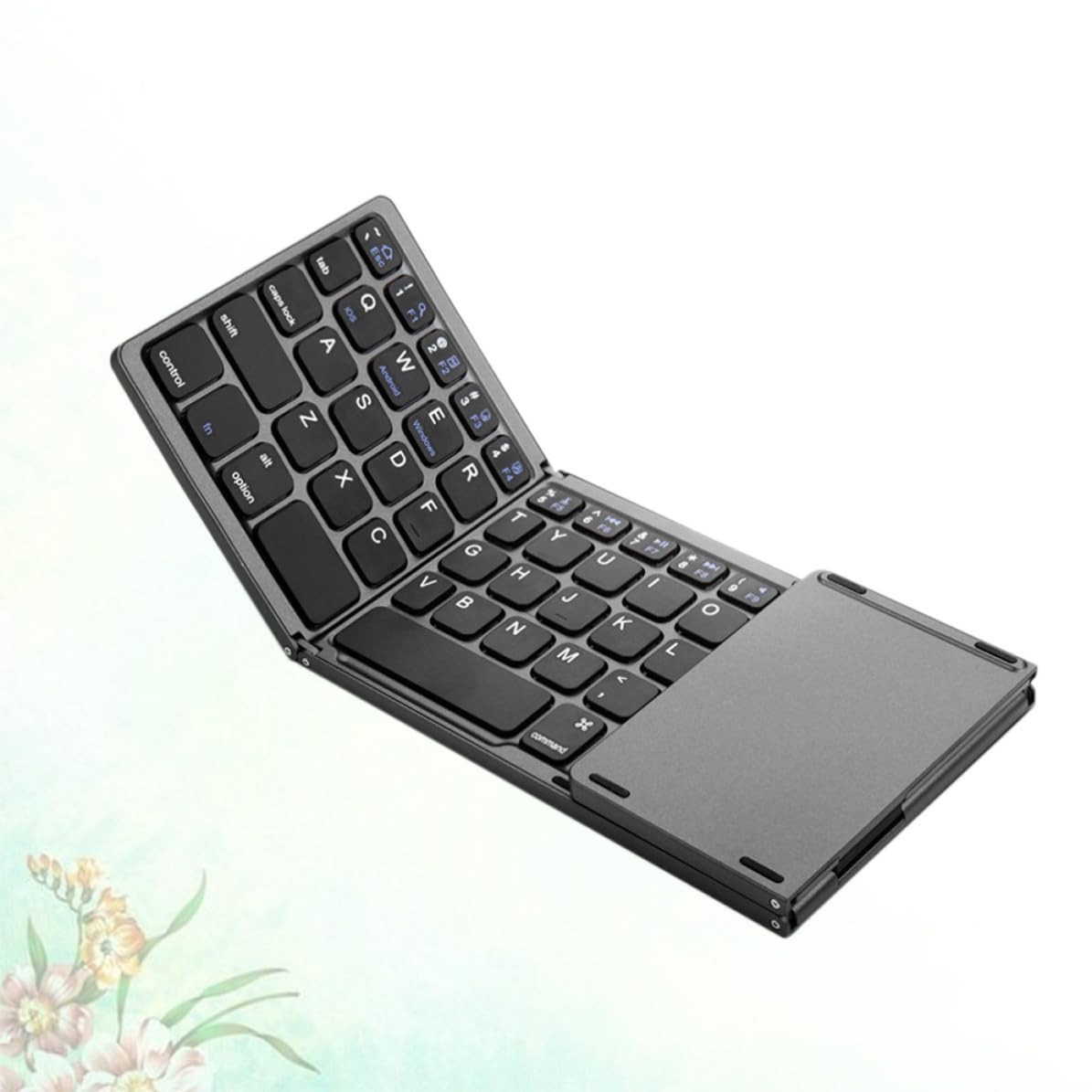 Teclado Inalámbrico Plegable y Absorción Magnética para Tablet y Notebook Diseño de 3 Pliegues, Material Abs, Uso Portátil