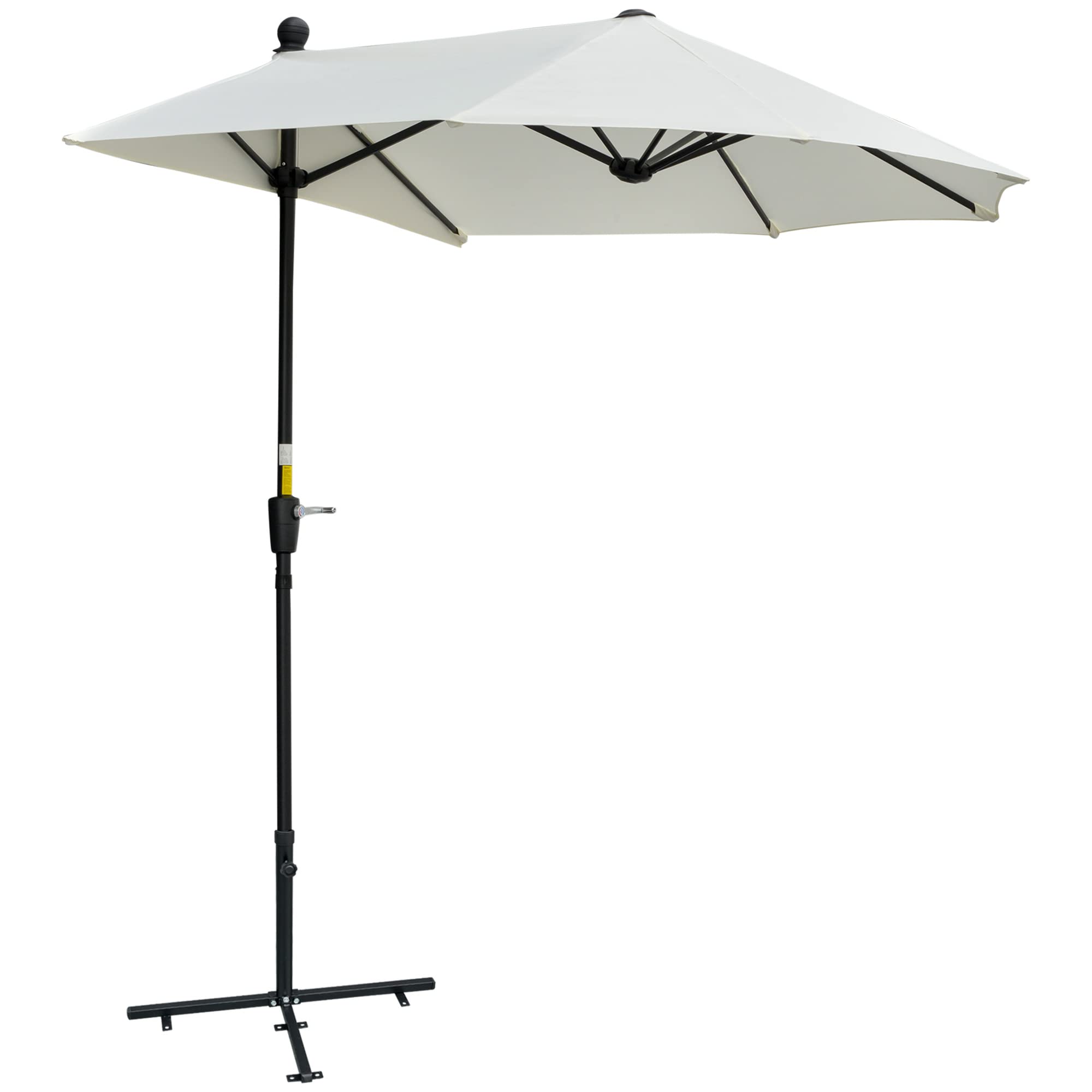 Outsunny Parasol Pl (Polyester), Steel Cream