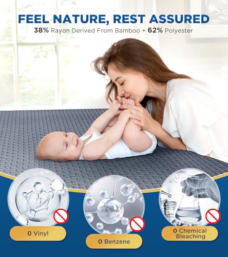 Premium 100% Waterproof King Mattress Protector, Breathable Cooling 3D Air Fabric Mattress Cover, Hypoallergenic Noiseless Bed Cover Vinyl Free, 8-21'' Deep Pocket (Gray)