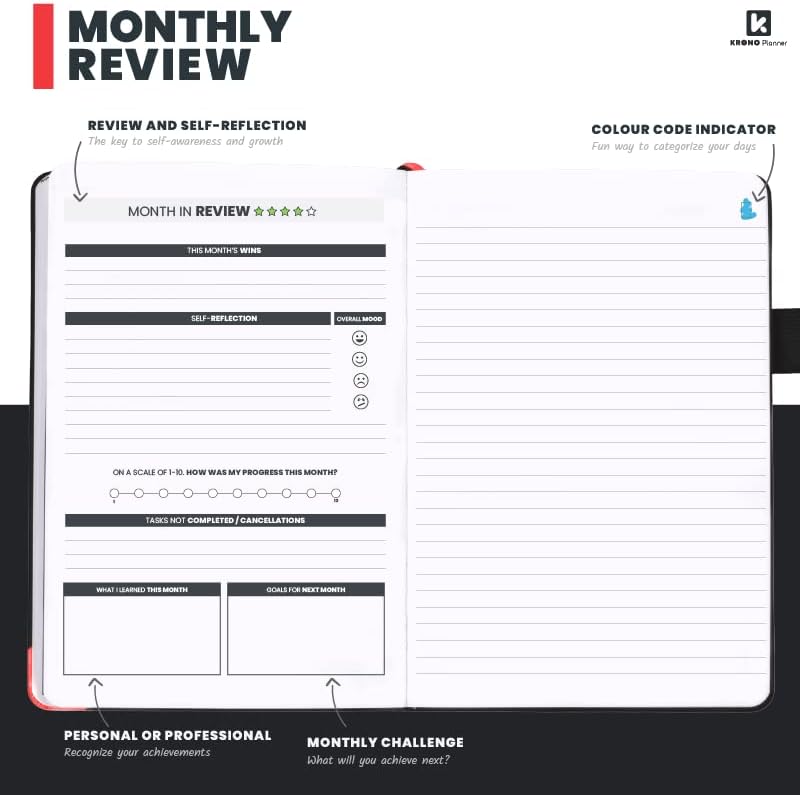 Miniatura 7 de Premium – La mejor agenda diaria sin fecha 2023 para aumentar la productividad, la concentración, el crecimiento personal, la felicidad y el éxito |