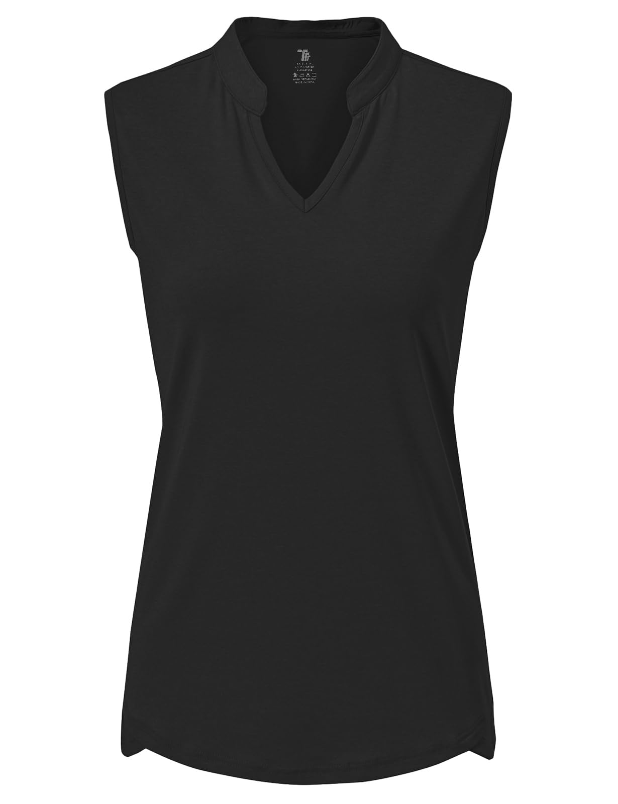 Rdruko Women's Golf Shirts Sleeveless V-Neck Collarless Quick Dry Tennis Running Athletic Tennis Polo T-Shirts