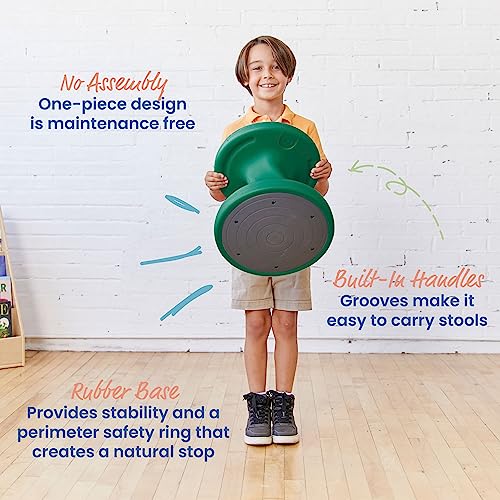 Image of ECR4Kids Twist Active Wobble Stool, 14in Seat Height, Classroom Furniture, Green