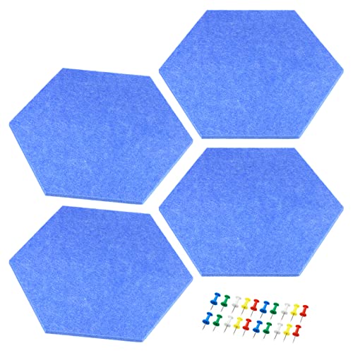 Tableaux hexagonaux en feutre bleu ciel à fixation adhésive rapide avec punaises incluses