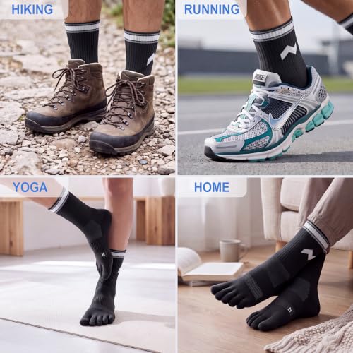 neamax 3 Pairs Cotton Five Finger Toe Socks, Comfortable Everyday Wear for Women & Men - image 2